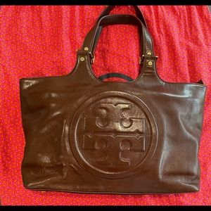 Tory Burch, burgundy, medium size tote
